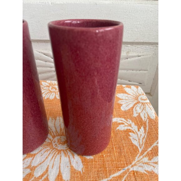 Vintage MCM Dryden Art Pottery Tumbler Glasses set of 4 Rose Mauve - Picture 7 of 8